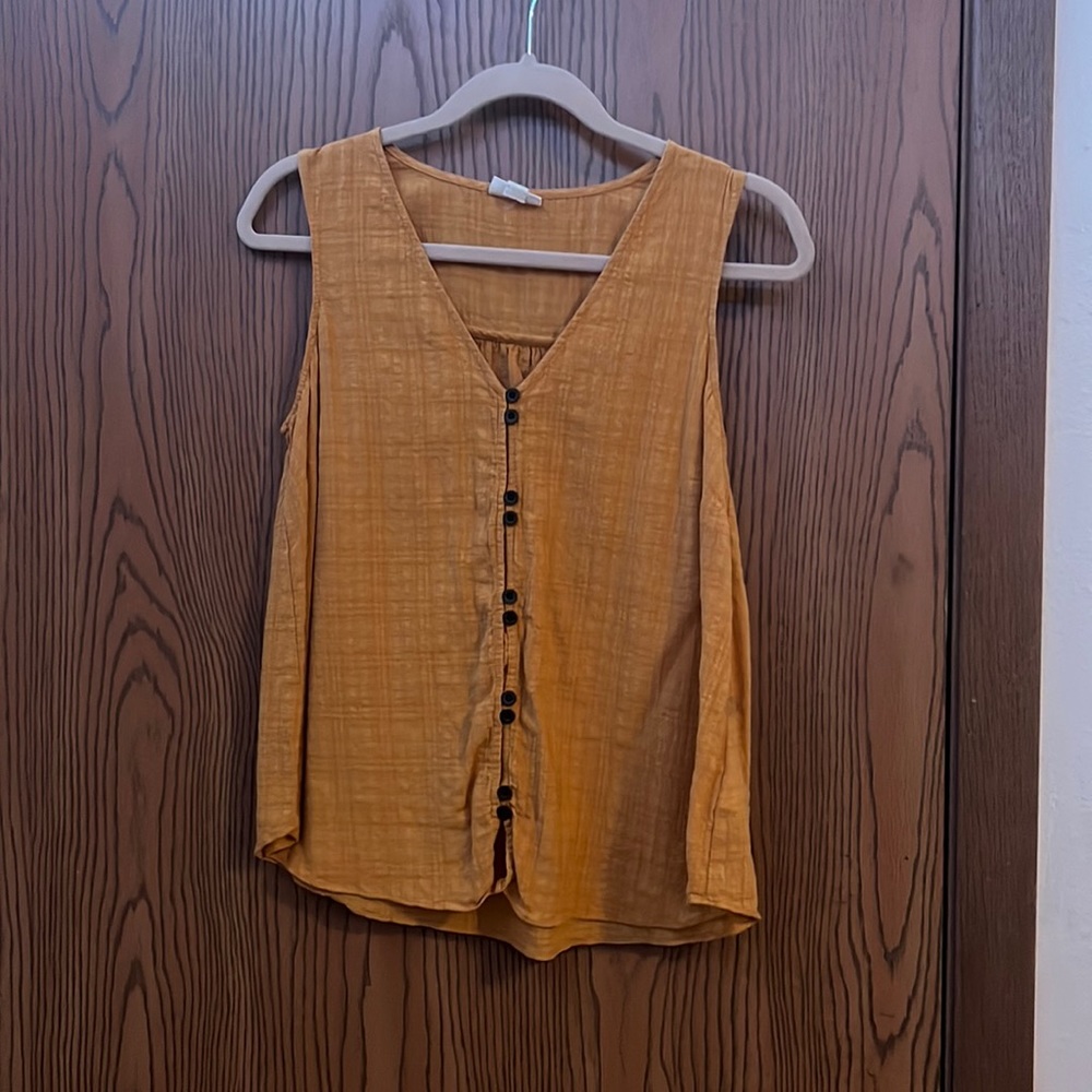 a.n.a sunset orange shirt with buttons